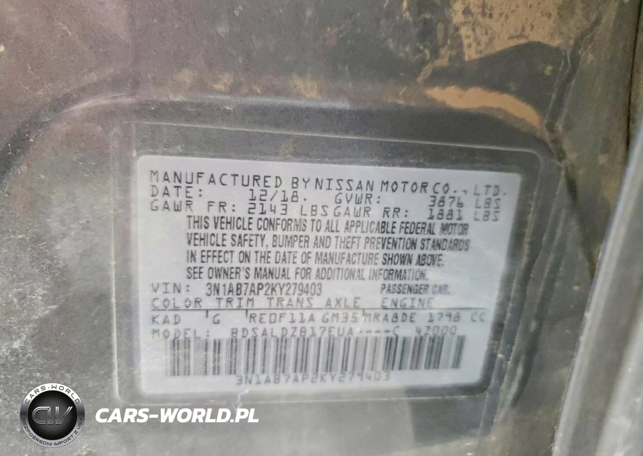 2019 Nissan Sentra Sv VIN:3N1AB7AP2KY279403 - 13