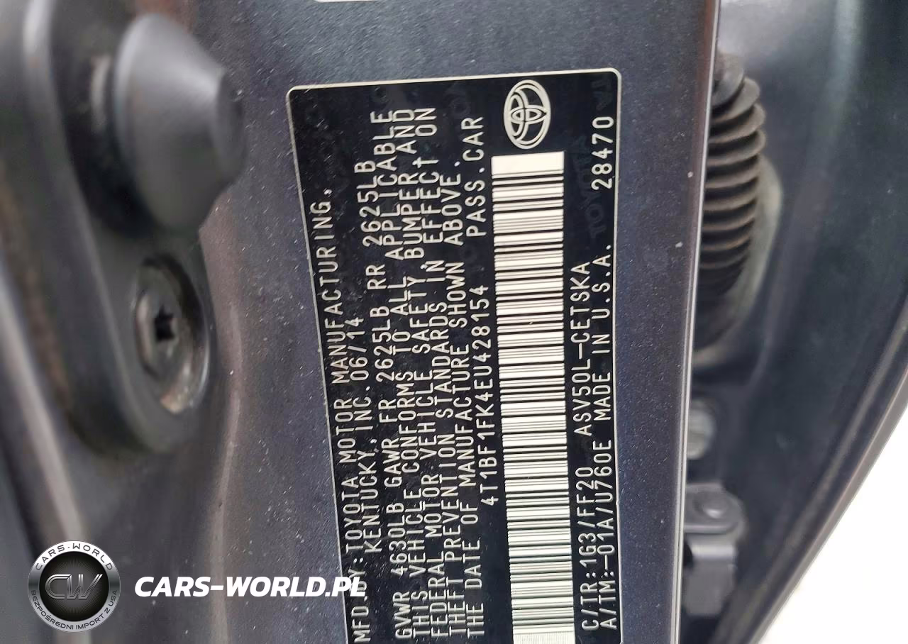 2014 Toyota Camry Se VIN:4T1BF1FK4EU428154 - 12