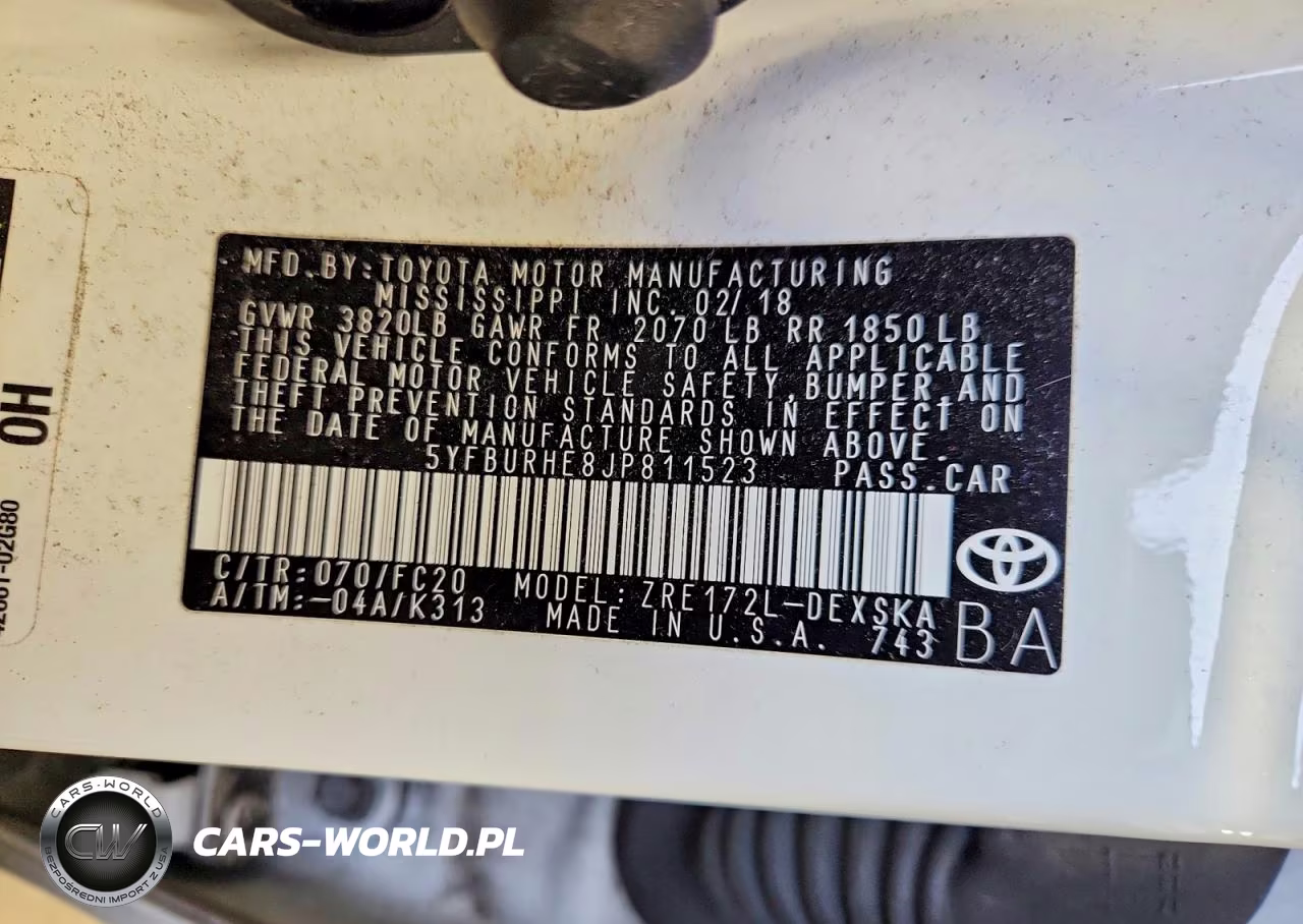 2018 Toyota Corolla VIN:5YFBURHE8JP811523 - 12