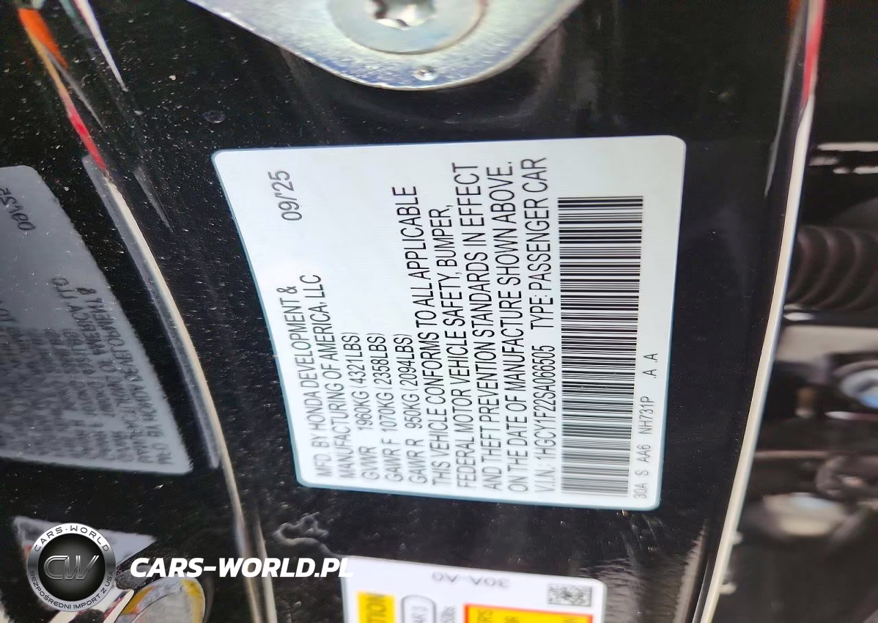 2025 Honda Accord Lx VIN:1HGCY1F22SA066505 - 12