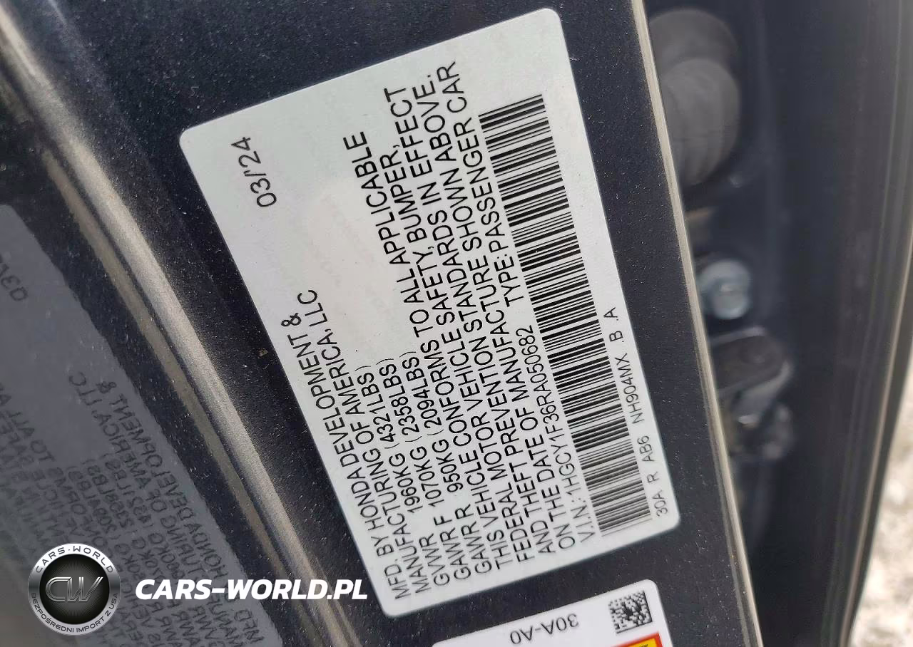 2024 Honda Accord Ex VIN:1HGCY1F36RA050682 - 12