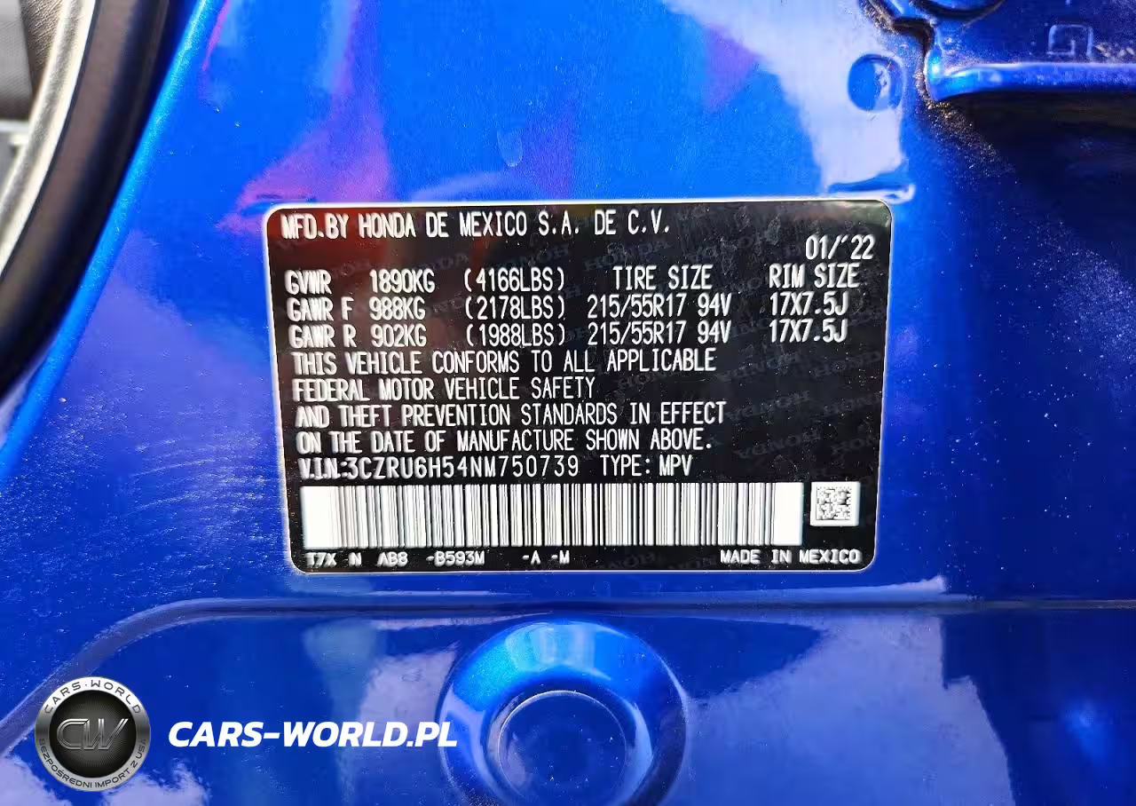 2022 Honda Hr-V Ex VIN:3CZRU6H54NM750739 - 13