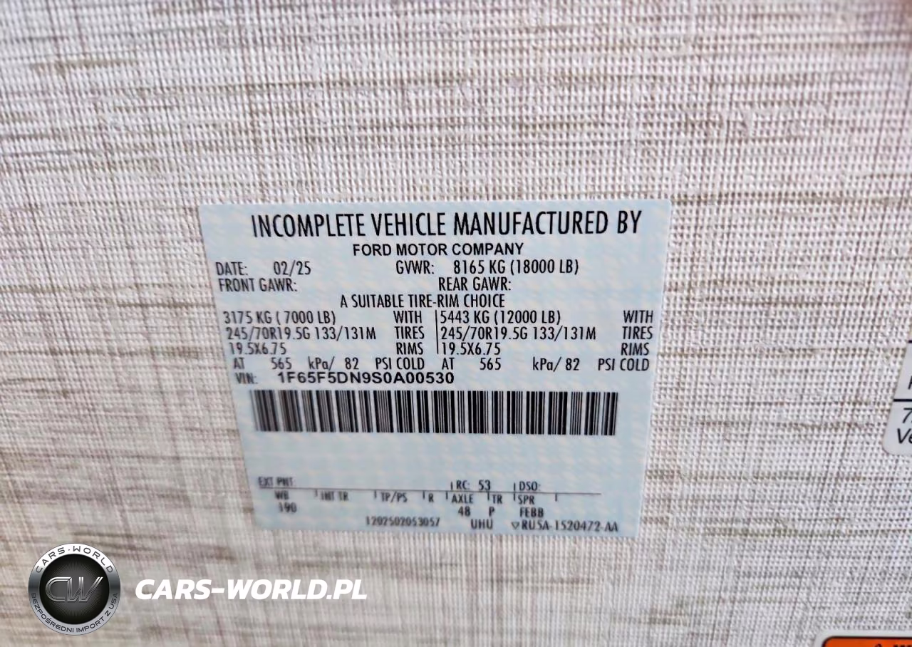2025 Ford Alante Rv VIN:1F65F5DN9S0A00530 - 10
