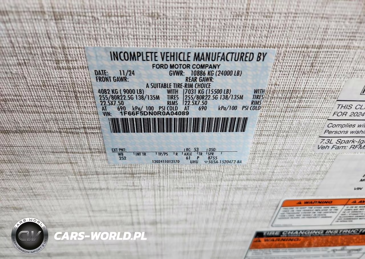 2024 Ford F53 Rv VIN:1F66F5DN0R0A04089 - 10