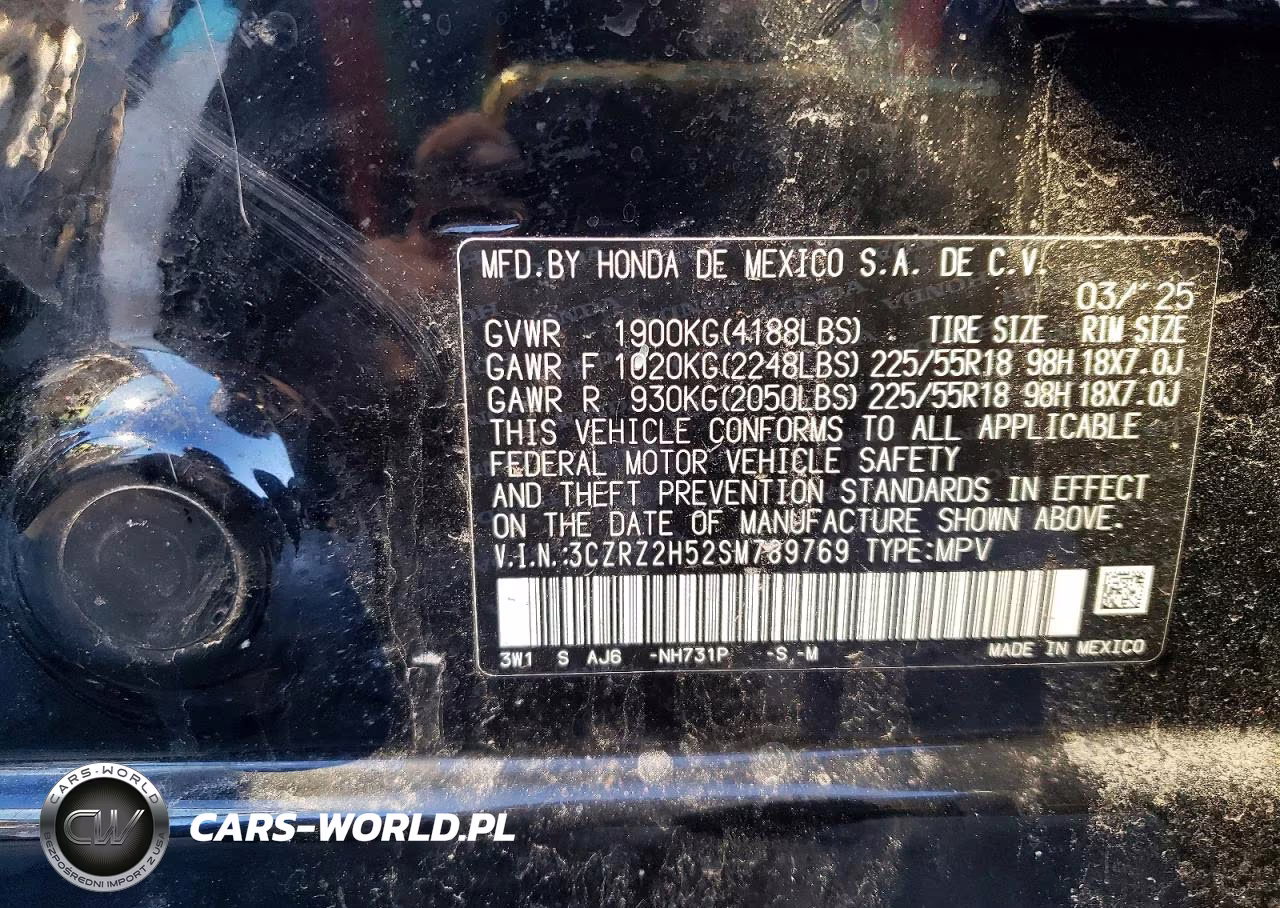 2025 Honda Hr-V Sport VIN:3CZRZ2H52SM789769 - 12