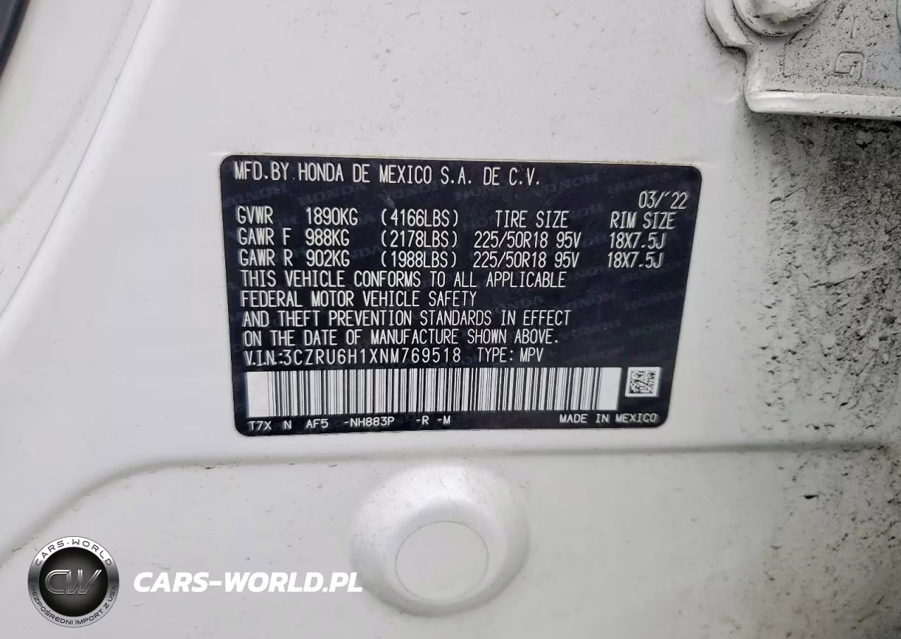 2022 Honda Hr-V Sport VIN:3CZRU6H1XNM769518 - 13