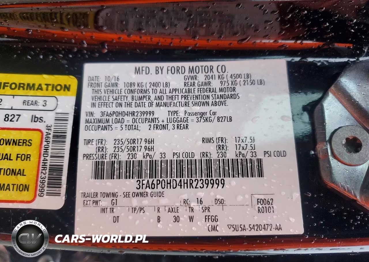 2017 Ford Fusion Se VIN:3FA6P0HD4HR239999 - 12