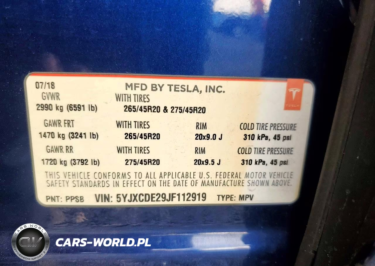2018 Tesla Model X VIN:5YJXCDE29JF112919 - 13