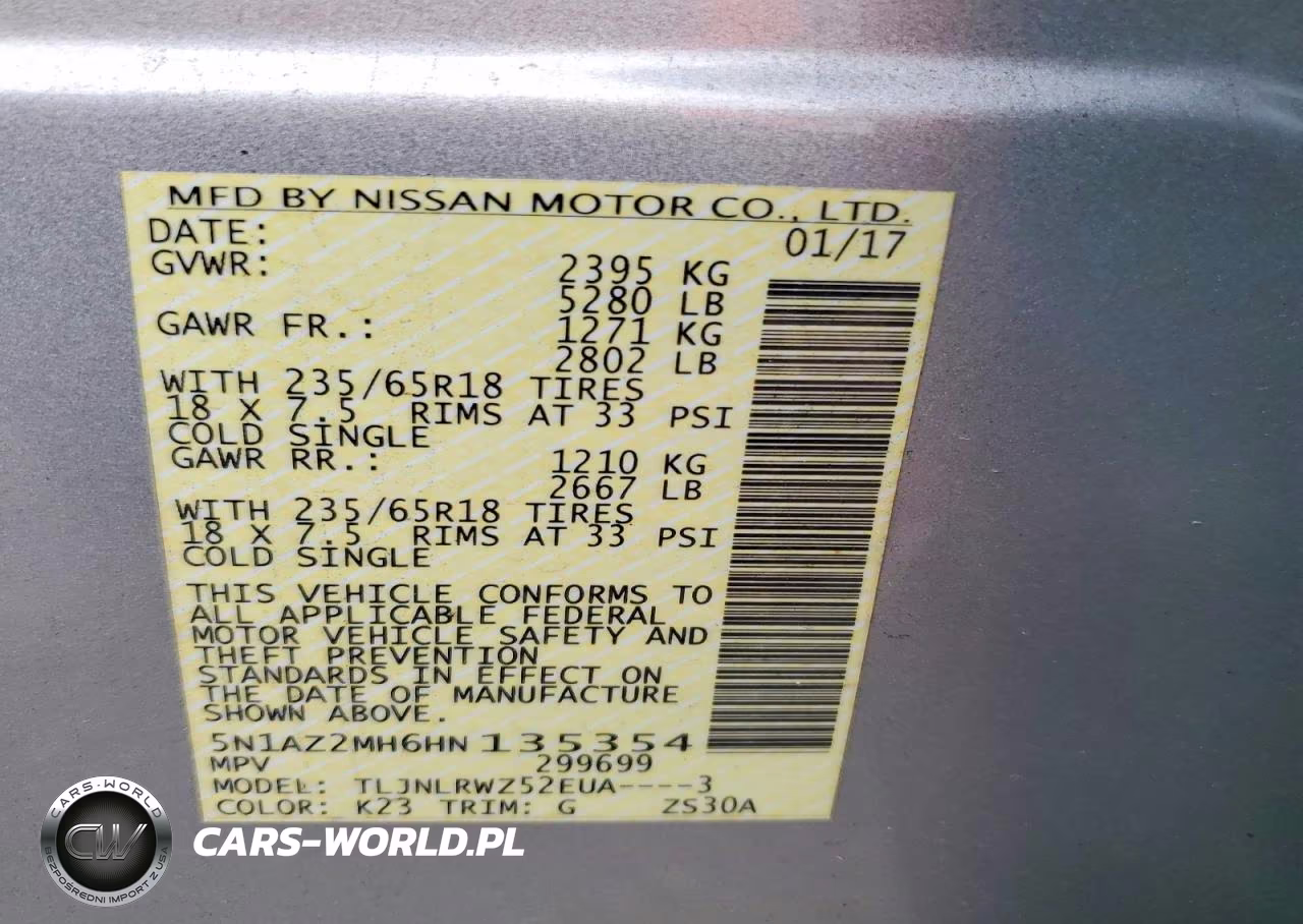 2017 Nissan Murano S VIN:5N1AZ2MH6HN135354 - 13