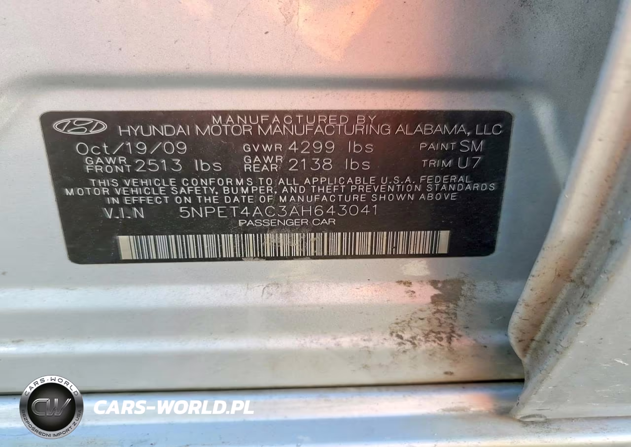 2010 Hyundai Sonata Gls VIN:5NPET4AC3AH643041 - 12