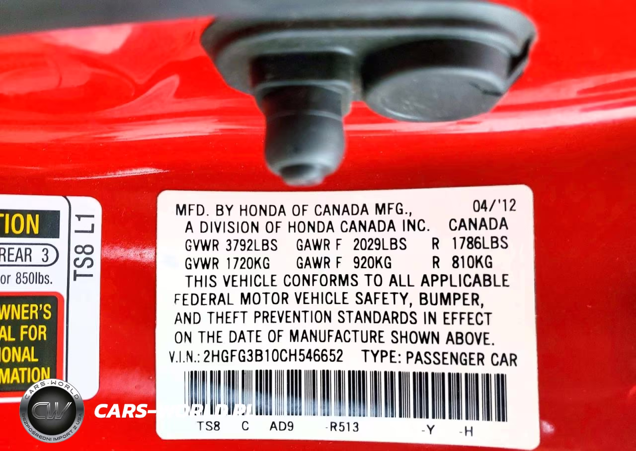 2012 Honda Civic Exl VIN:2HGFG3B10CH546652 - 12