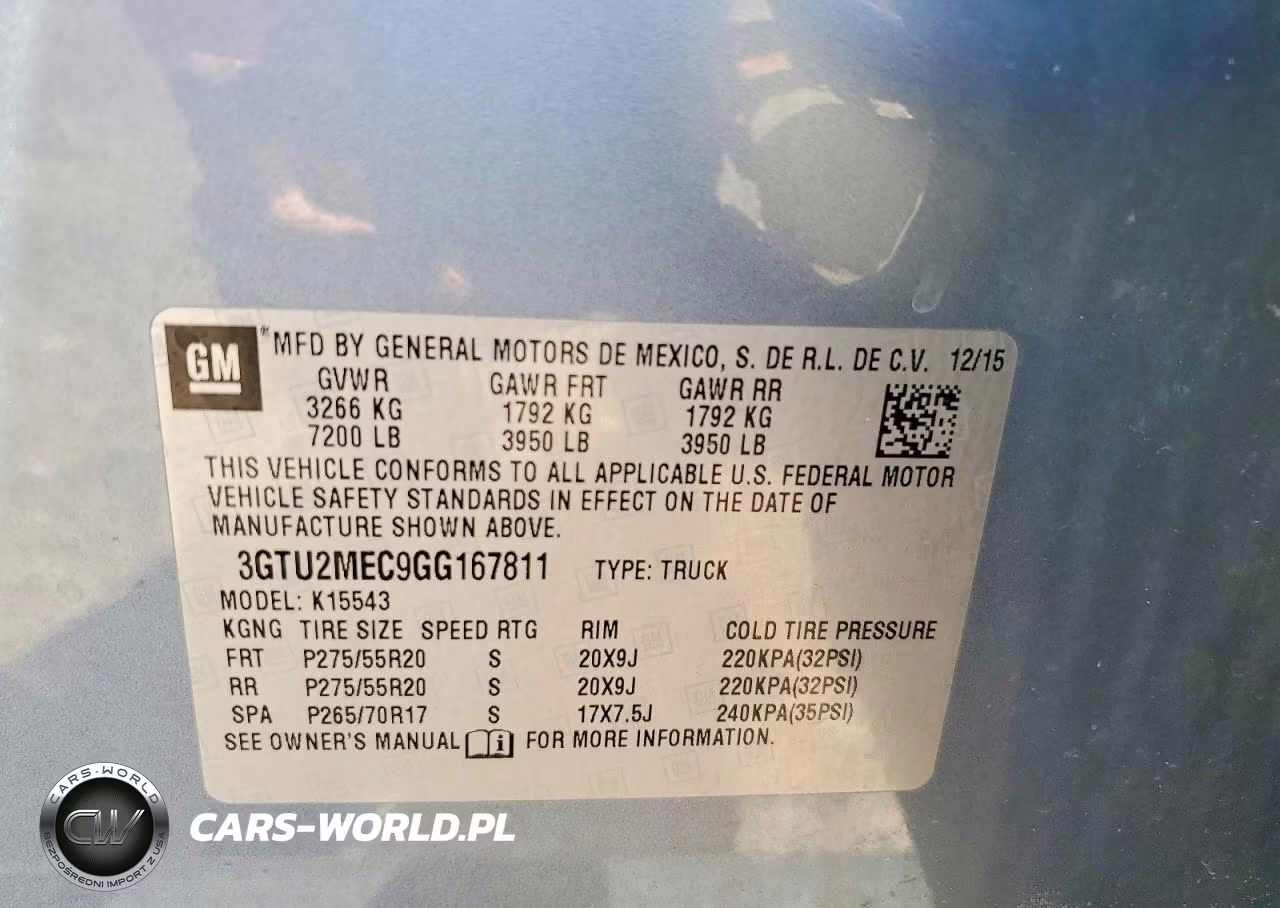 2016 GMC 1500 VIN:3GTU2MEC9GG167811 - 12