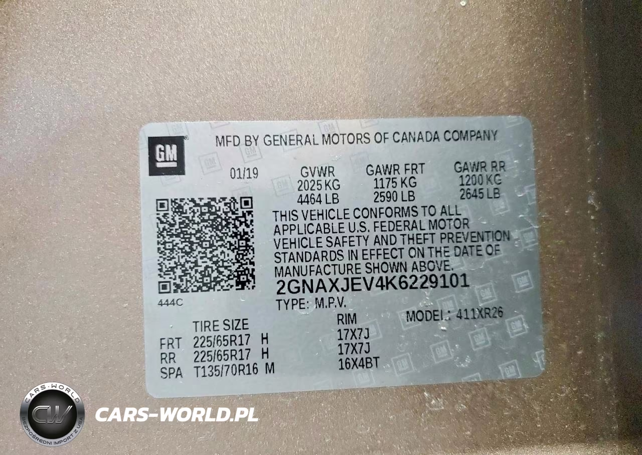 2019 Chevrolet Equinox Lt VIN:2GNAXJEV4K6229101 - 13