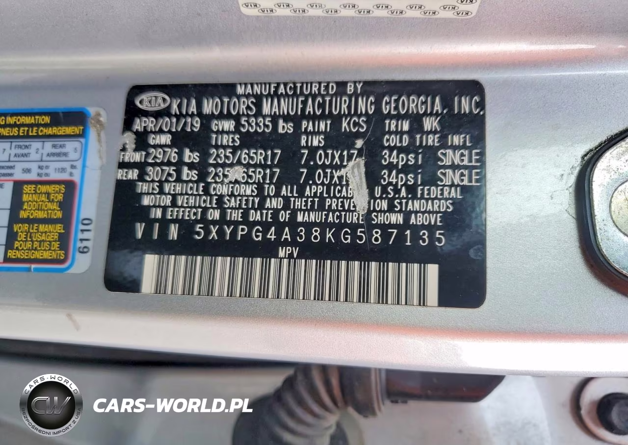 2019 Kia Sorento L VIN:5XYPG4A38KG587135 - 13