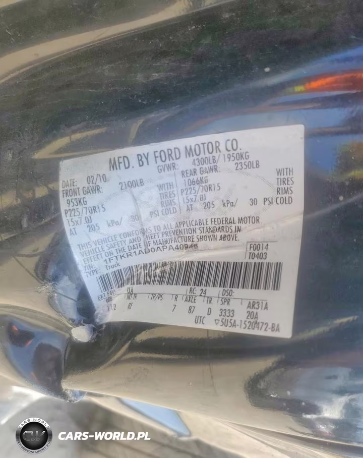 2010 Ford Ranger VIN:1FTKR1AD0APA40948 - 13