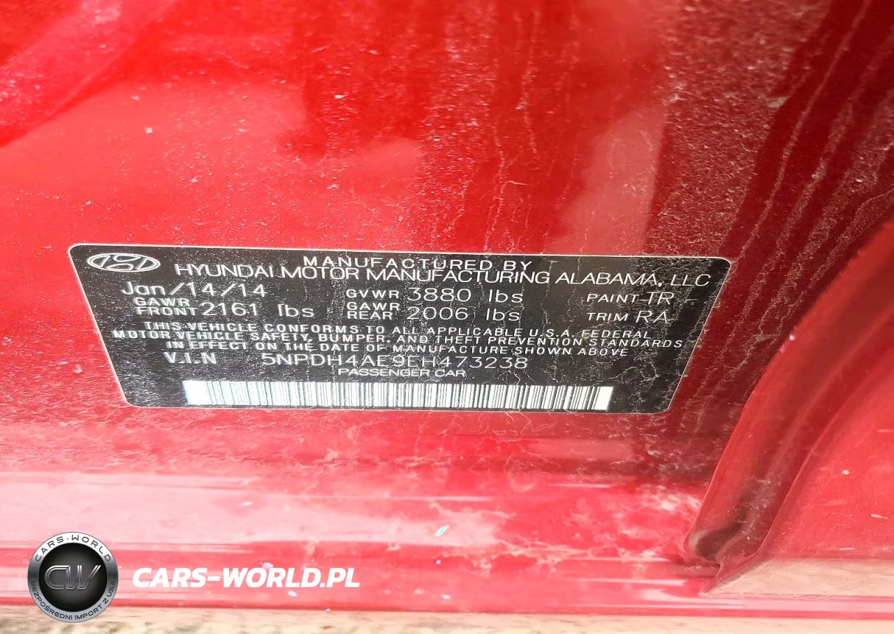 2014 Hyundai Elantra Se VIN:5NPDH4AE9EH473238 - 12