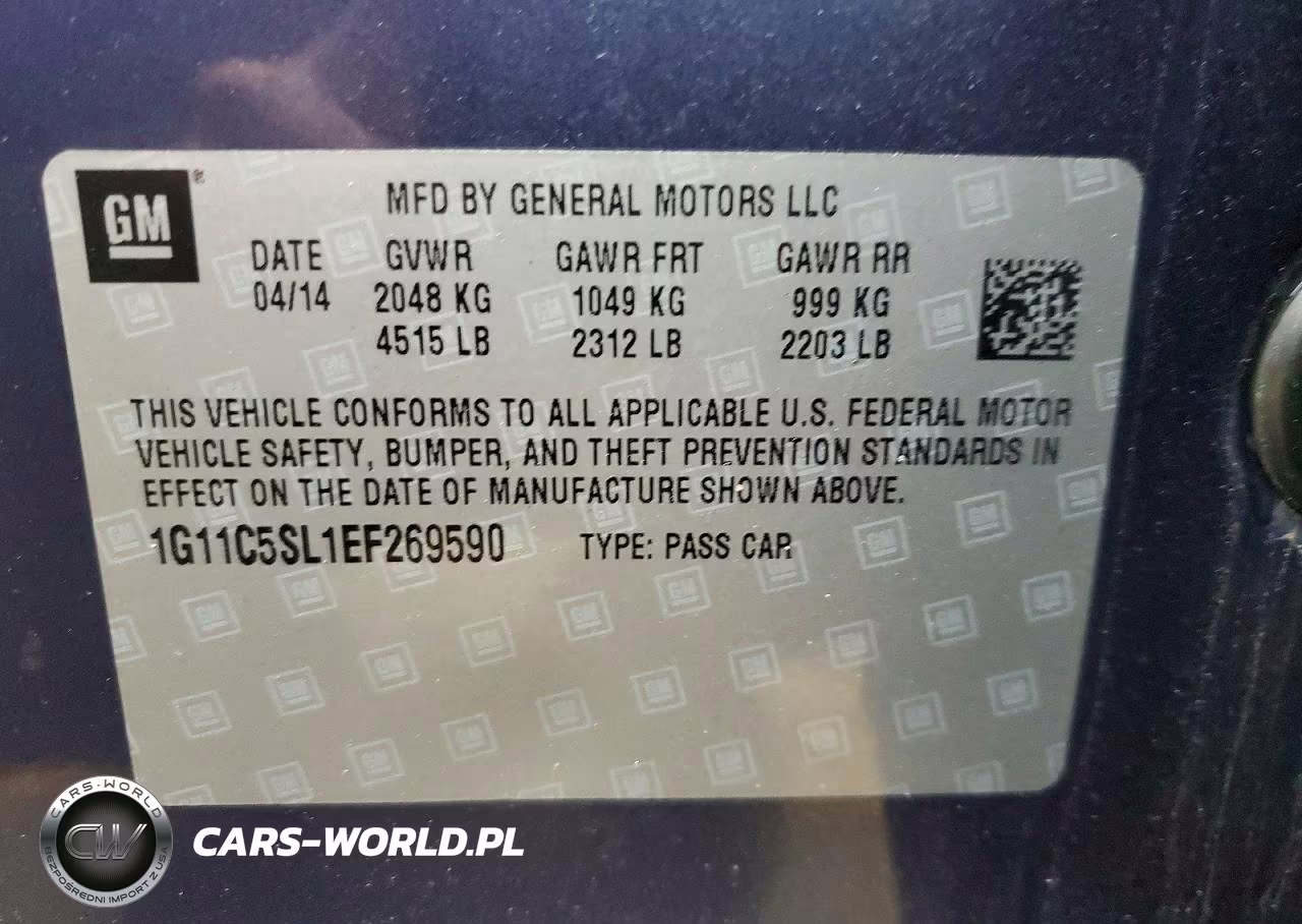 2014 Chevrolet Malibu 1Lt VIN:1G11C5SL1EF269590 - 12