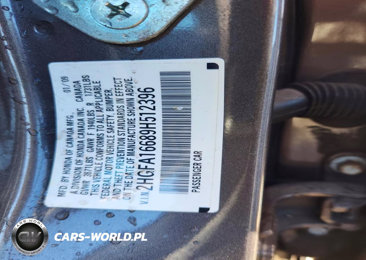 2009 Honda Civic Lx-S VIN:2HGFA16689H512396 - 12