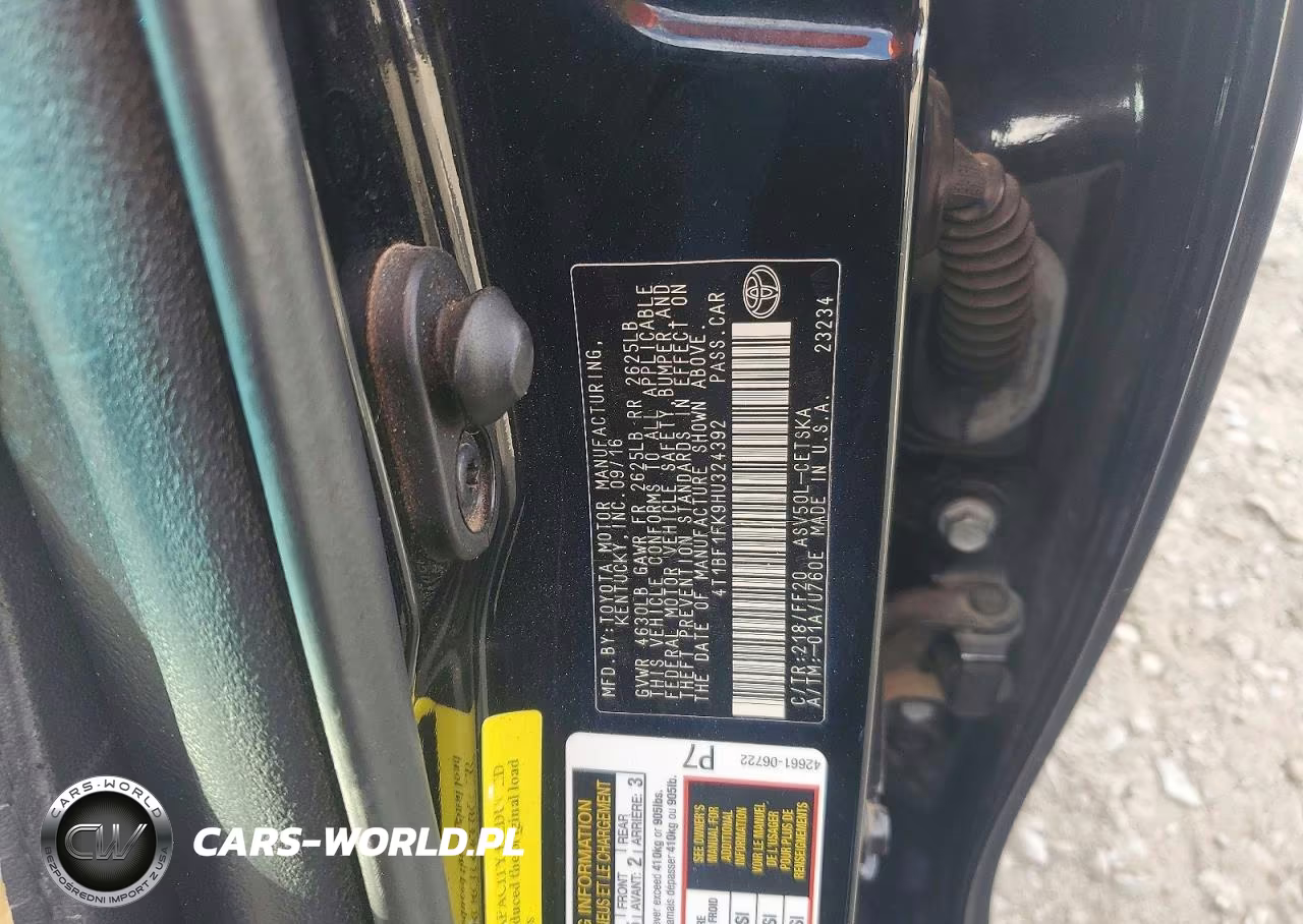 2017 Toyota Camry Se VIN:4T1BF1FK9HU324392 - 13