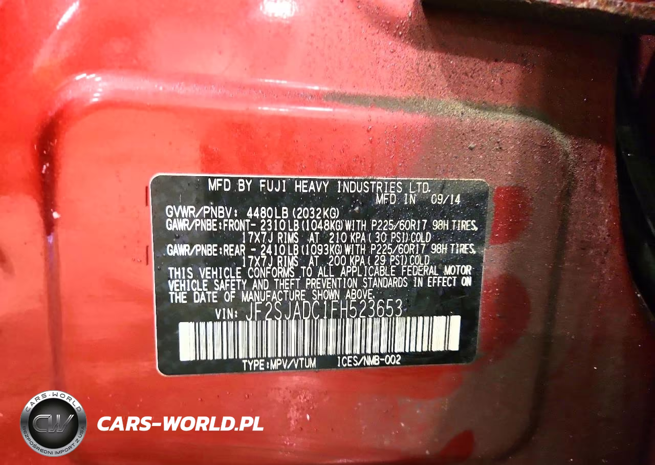 2015 Subaru Forester 2.5I Premium VIN:JF2SJADC1FH523653 - 14
