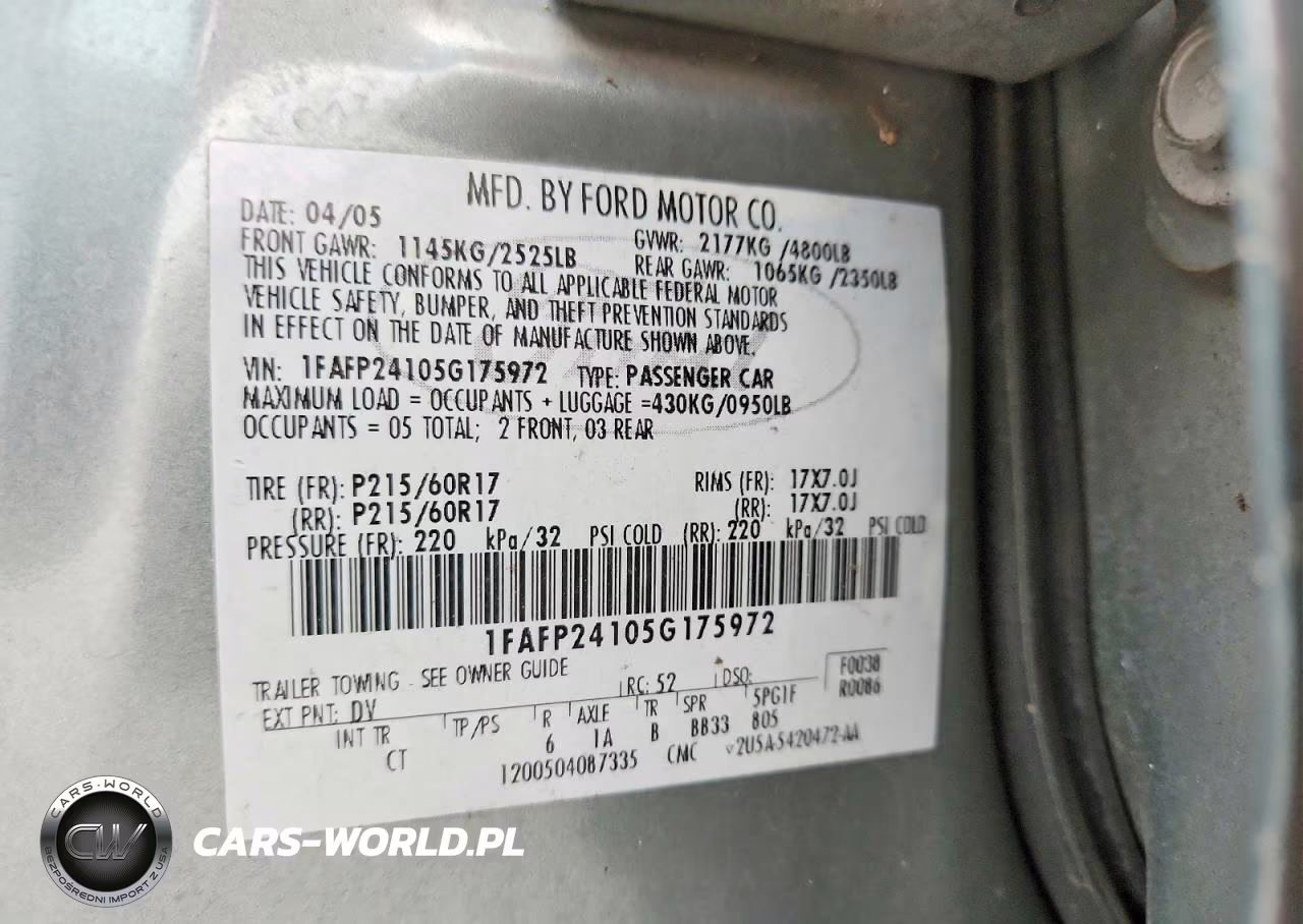 2005 Ford Five Hundred Sel VIN:1FAFP24105G175972 - 12