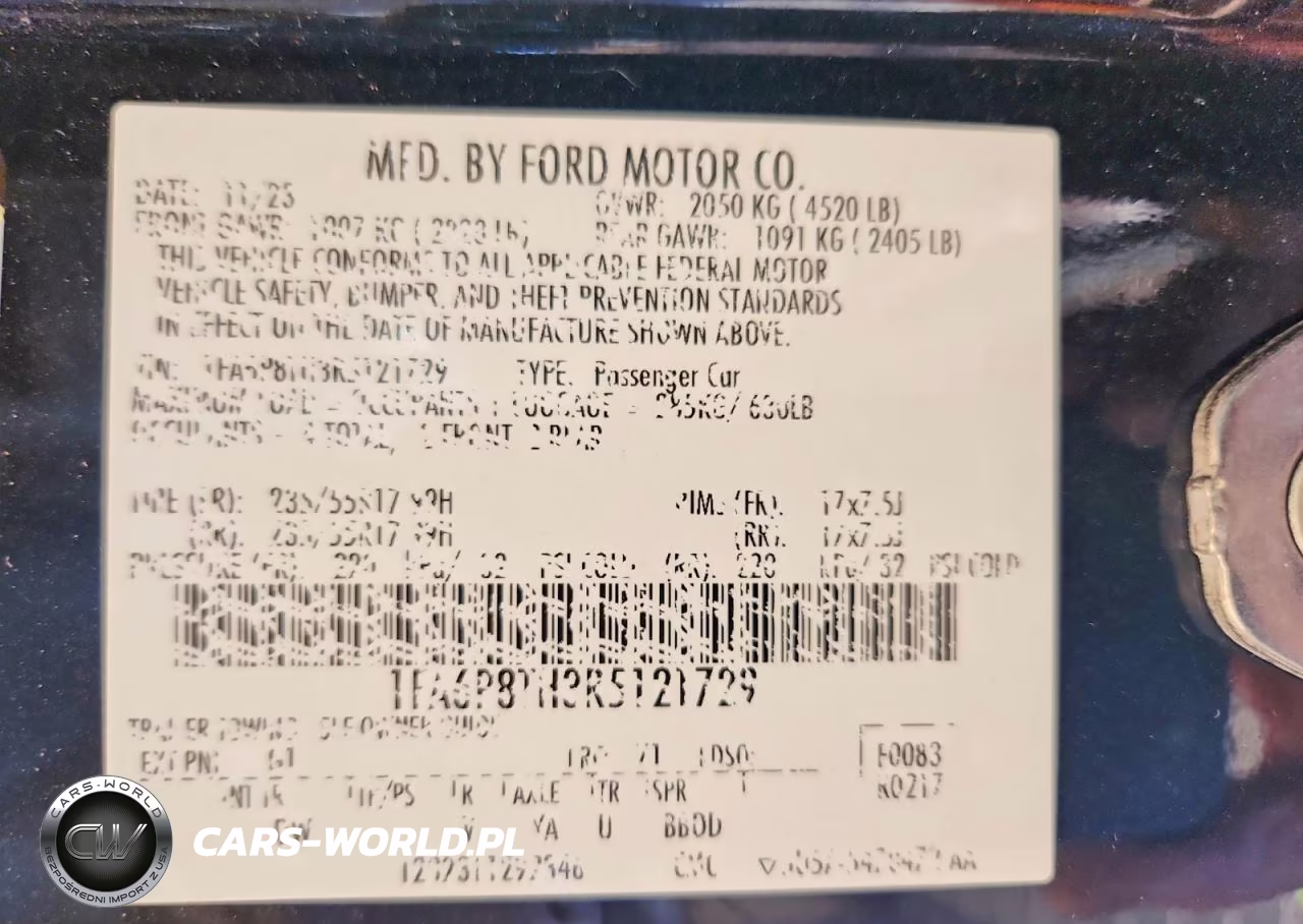 2024 Ford Mustang VIN:1FA6P8TH3R5121729 - 12
