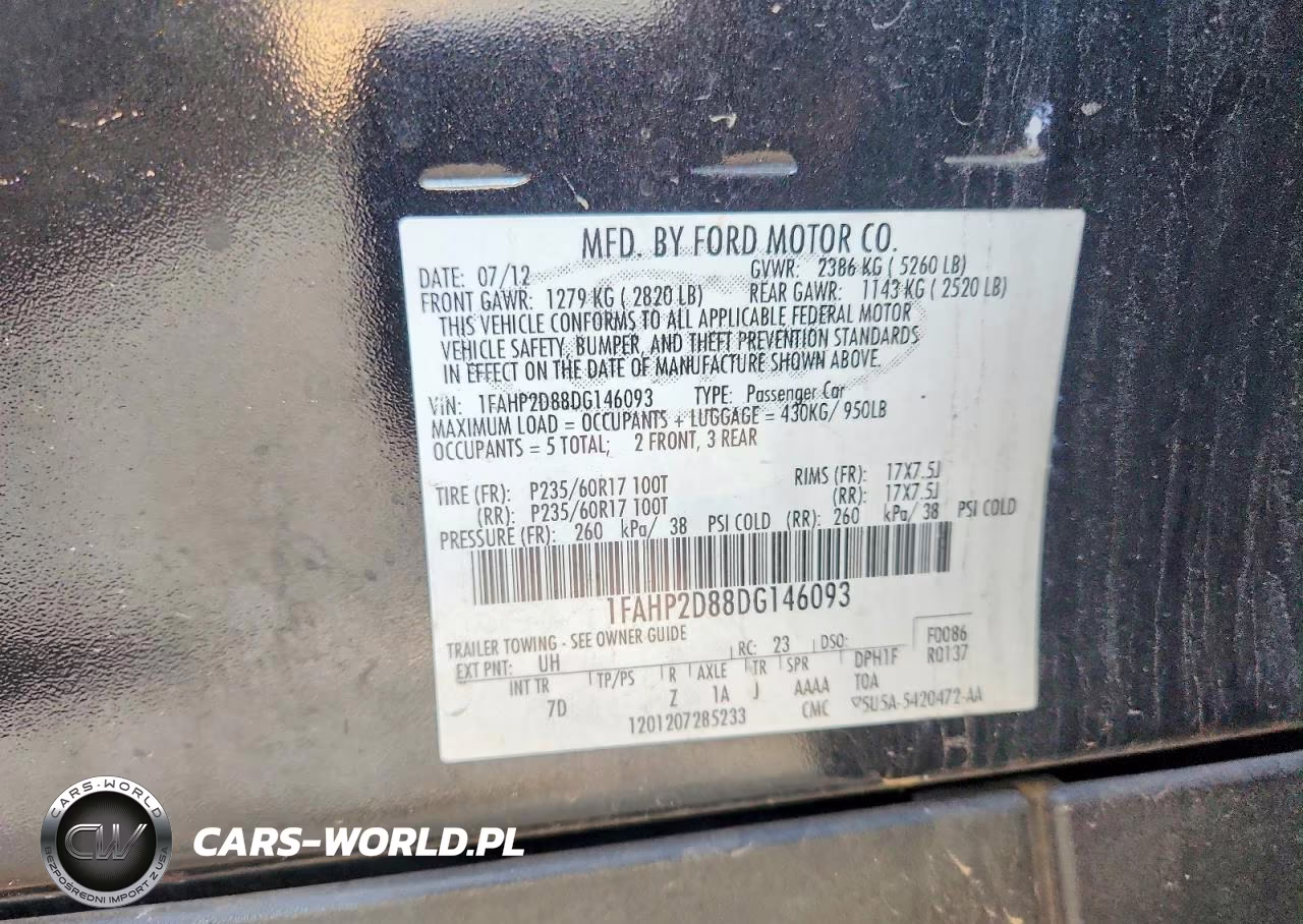 2013 Ford Taurus Se VIN:1FAHP2D88DG146093 - 12