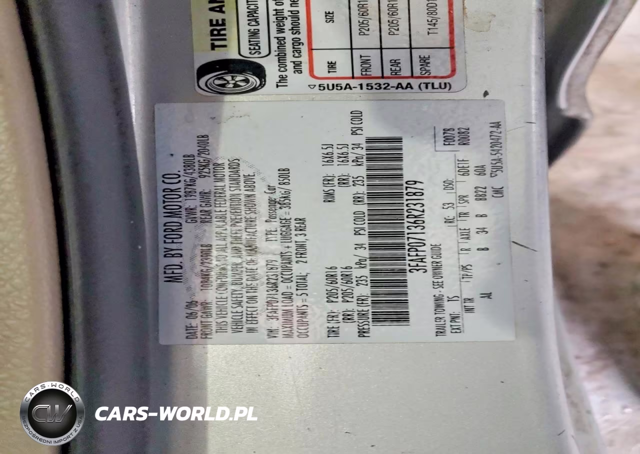 2006 Ford Fusion VIN:3FAFP07136R231879 - 12