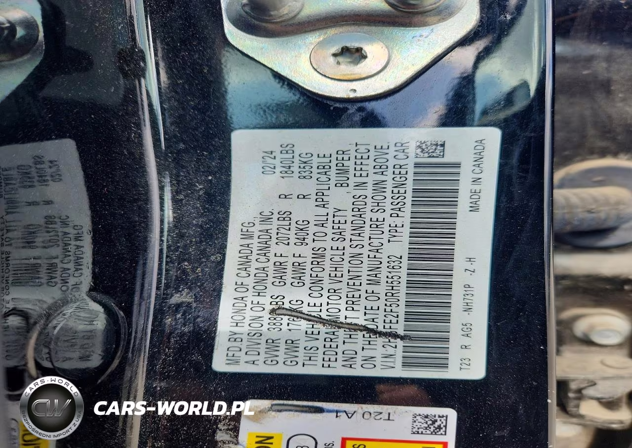 2024 Honda Civic Sport VIN:2HGFE2F50RH551632 - 13