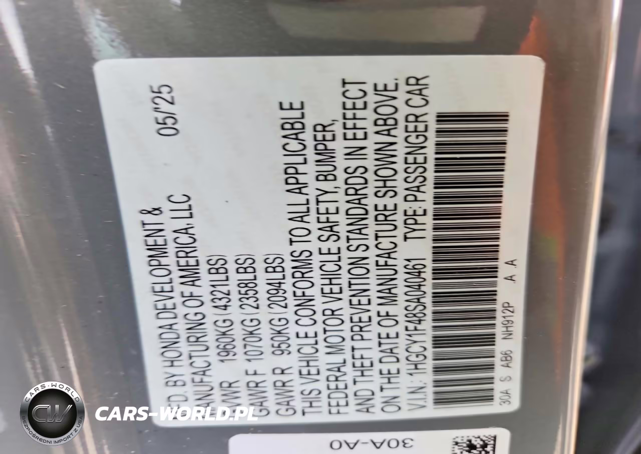 2025 Honda Accord Se VIN:1HGCY1F48SA040461 - 13