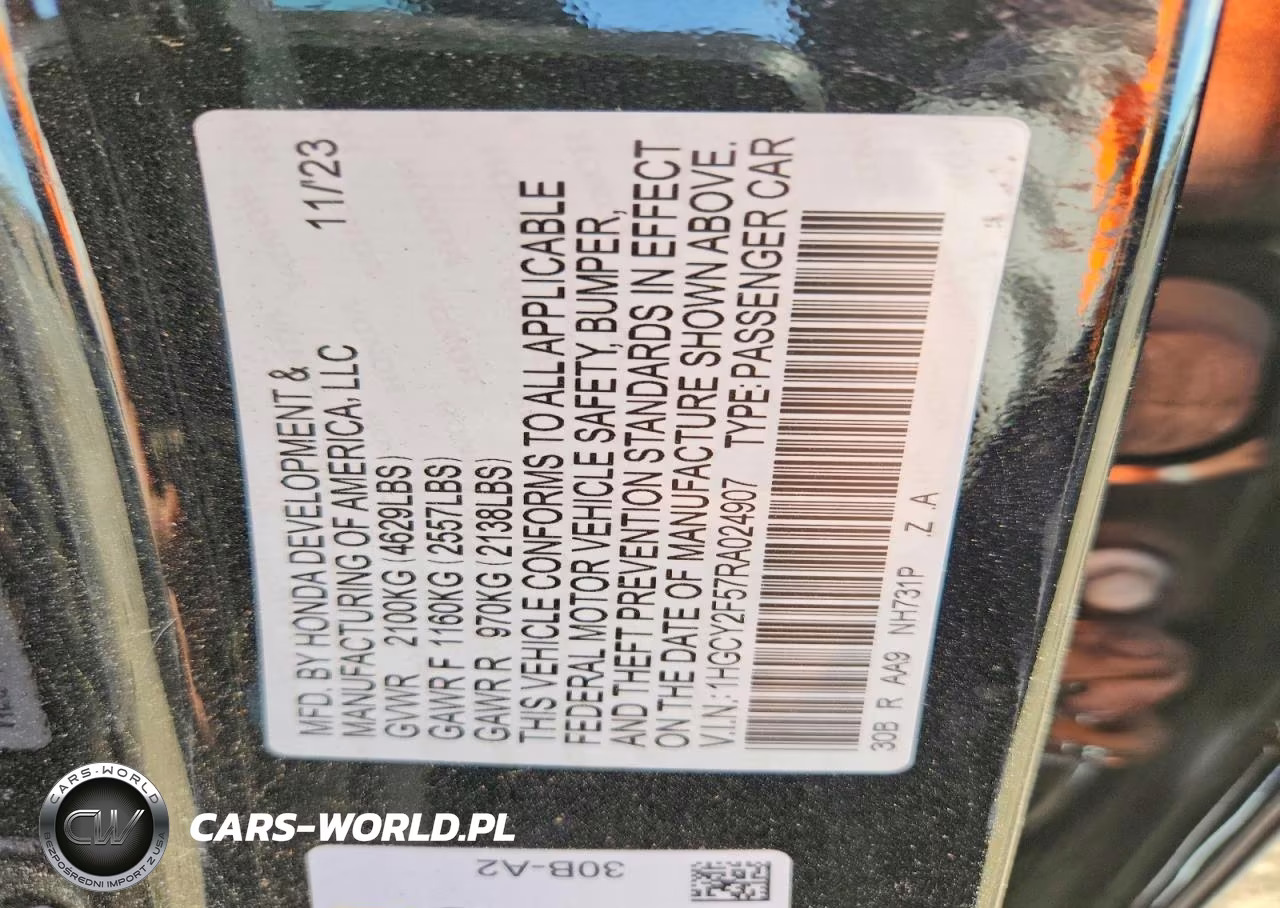 2024 Honda Accord Hybrid Sport VIN:1HGCY2F57RA024907 - 12