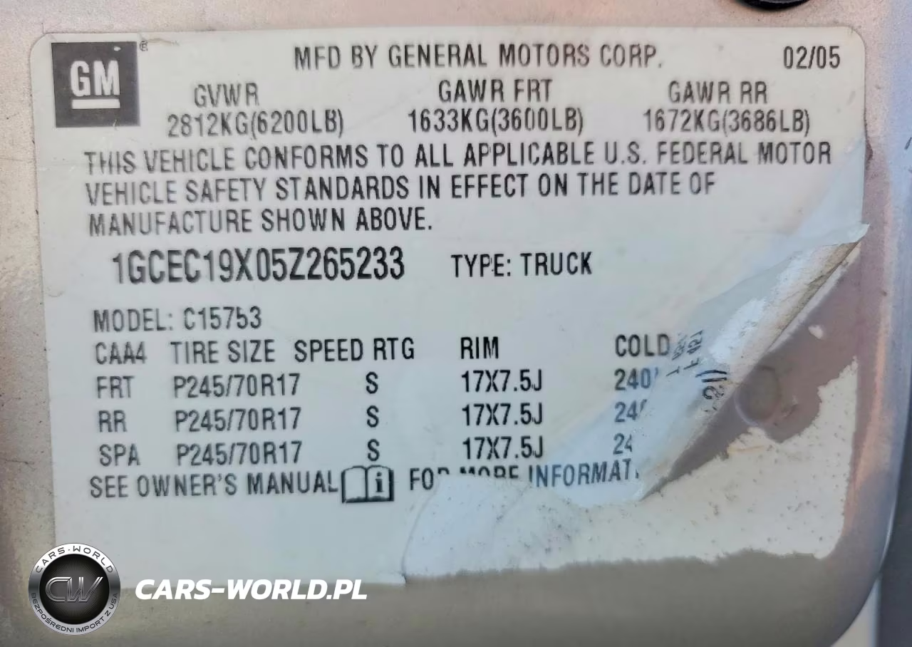 2005 Chevrolet Silverado C1500 VIN:1GCEC19X05Z265233 - 12