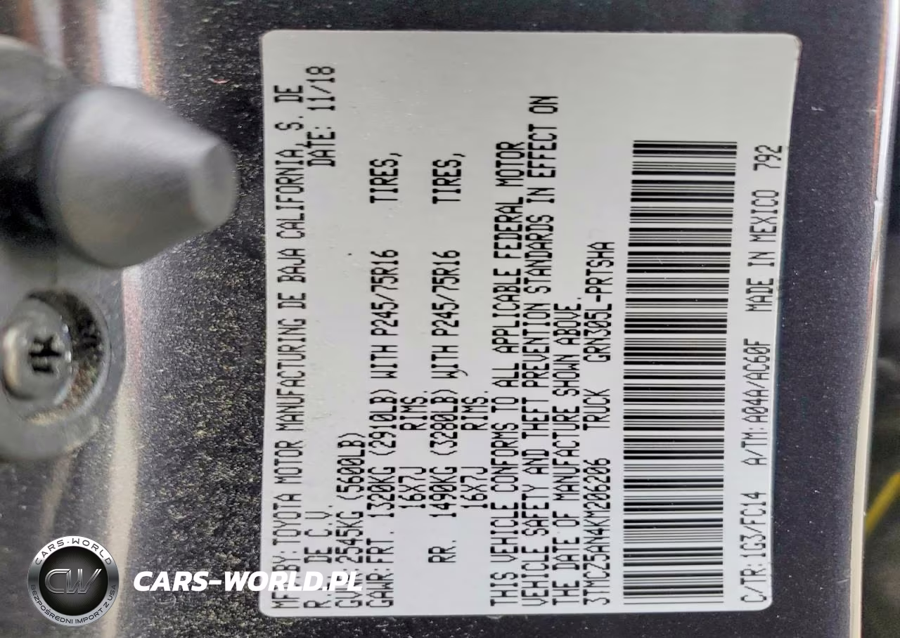 2019 Toyota Tacoma Sr5 V6 VIN:3TMCZ5AN4KM206206 - 13