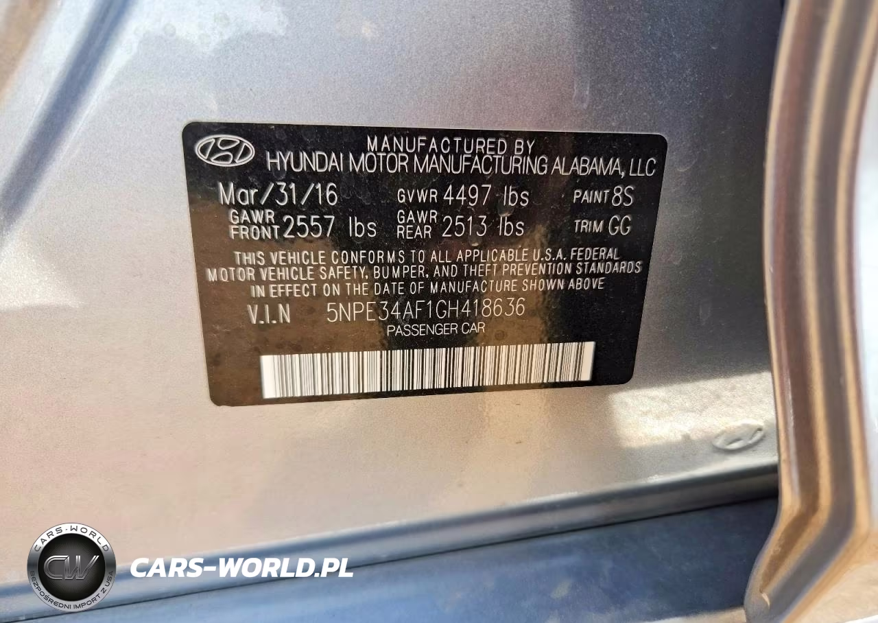 2016 Hyundai Sonata Sport VIN:5NPE34AF1GH418636 - 13
