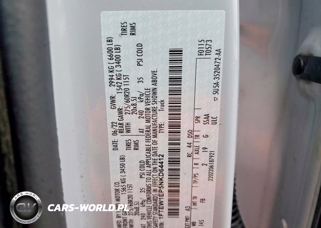 2022 Ford F150 Supercrew VIN:1FTEW1EP5NKD64412 - 12