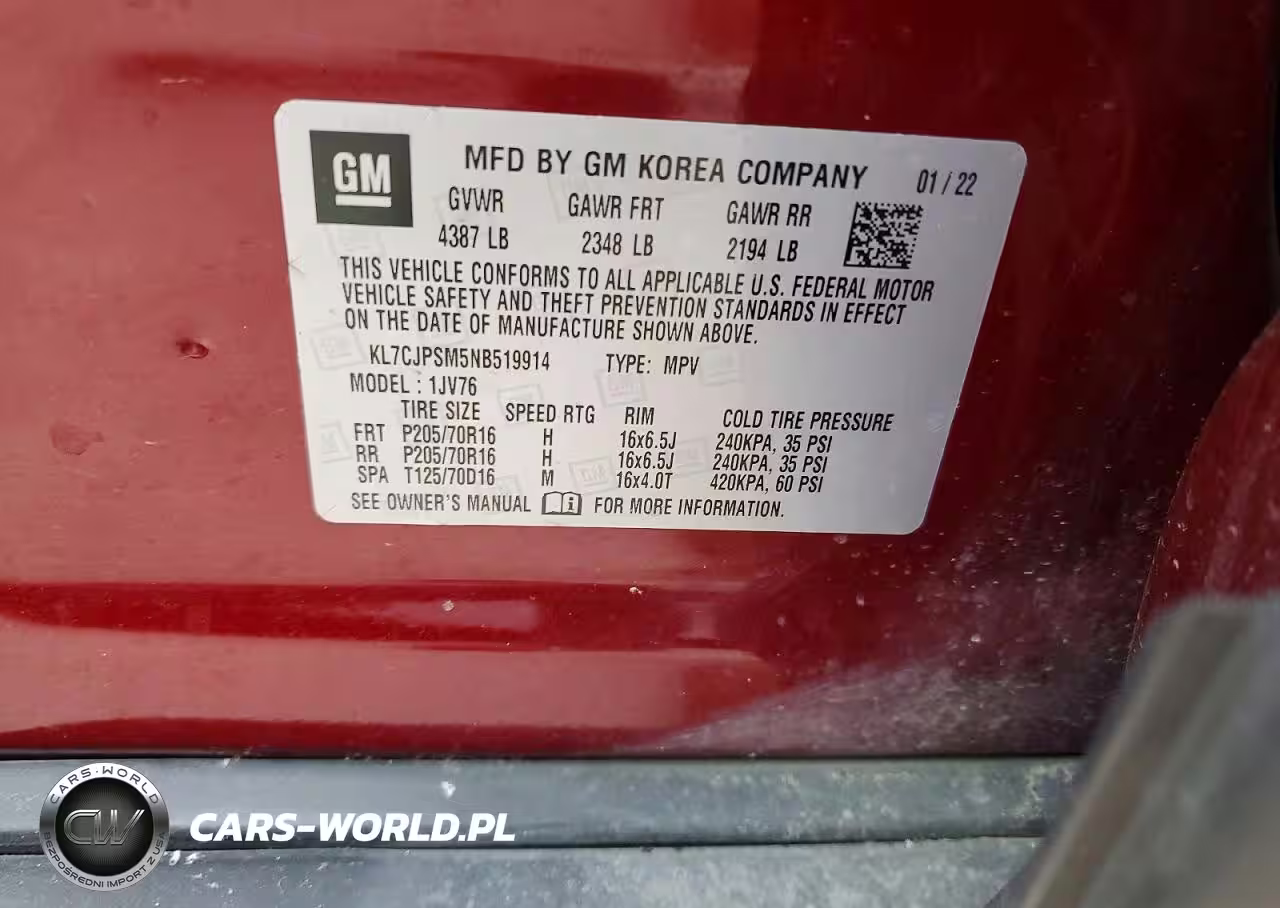 2022 Chevrolet Trax 1Lt VIN:KL7CJPSM5NB519914 - 13