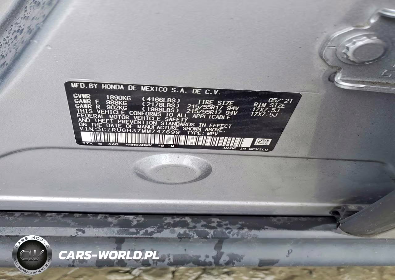 2021 Honda Hr-V Lx VIN:3CZRU6H37MM747699 - 13