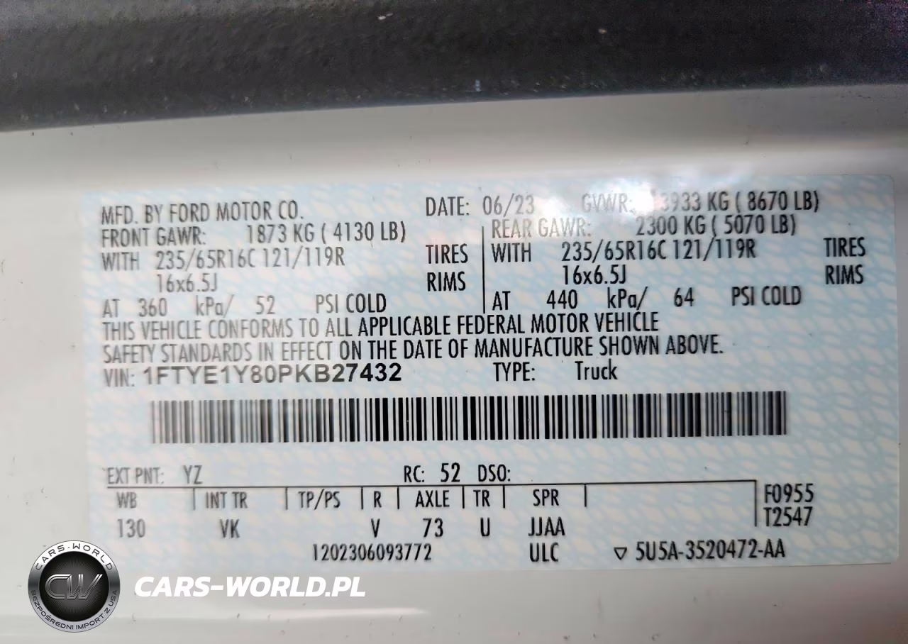 2023 Ford Transit 150 Delivery Van VIN:1FTYE1Y80PKB27432 - 14