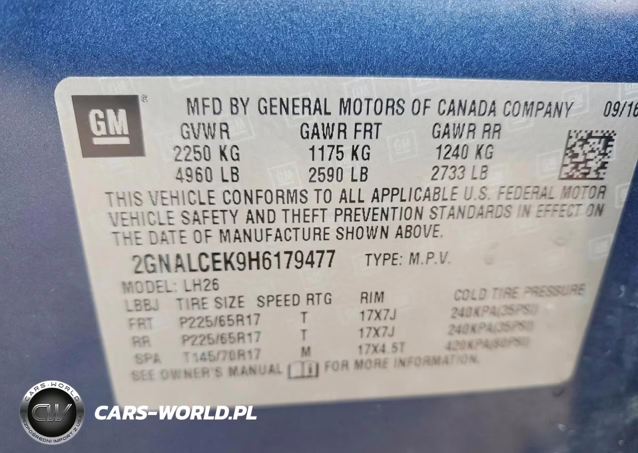 2017 Chevrolet Equinox Lt VIN:2GNALCEK9H6179477 - 13