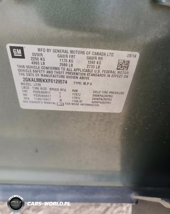 2015 GMC Terrain Sle VIN:2GKALMEKXF6129574 - 13