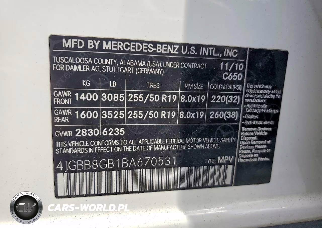 2011 Mercedes-Benz Ml 350 4Matic VIN:4JGBB8GB1BA670531 - 13