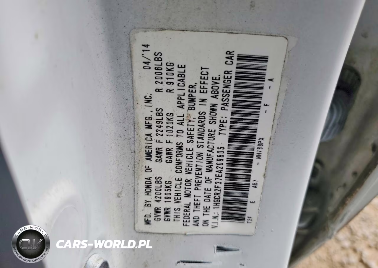 2014 Honda Accord Lx VIN:1HGCR2F37EA209805 - 12