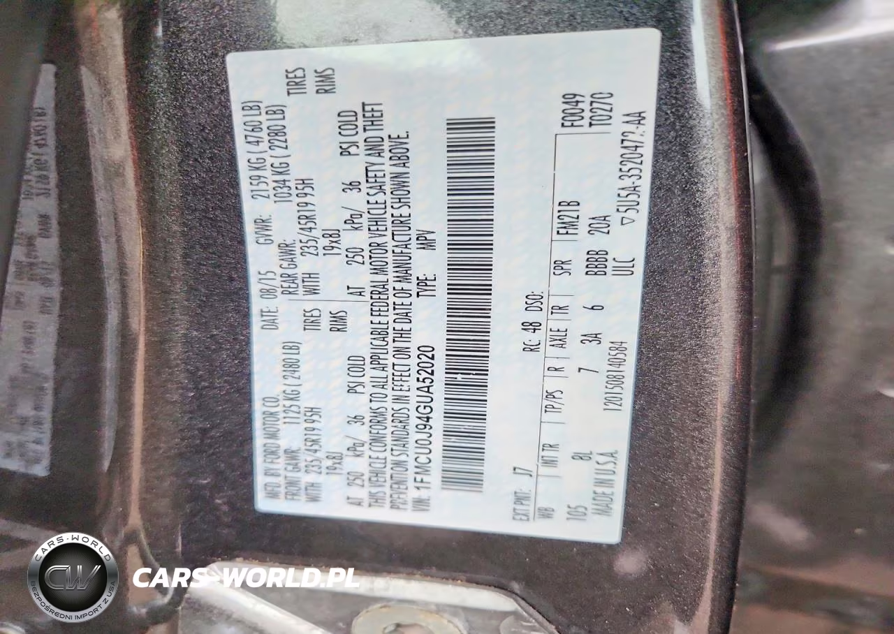 2016 Ford Escape Titanium VIN:1FMCU0J94GUA52020 - 12