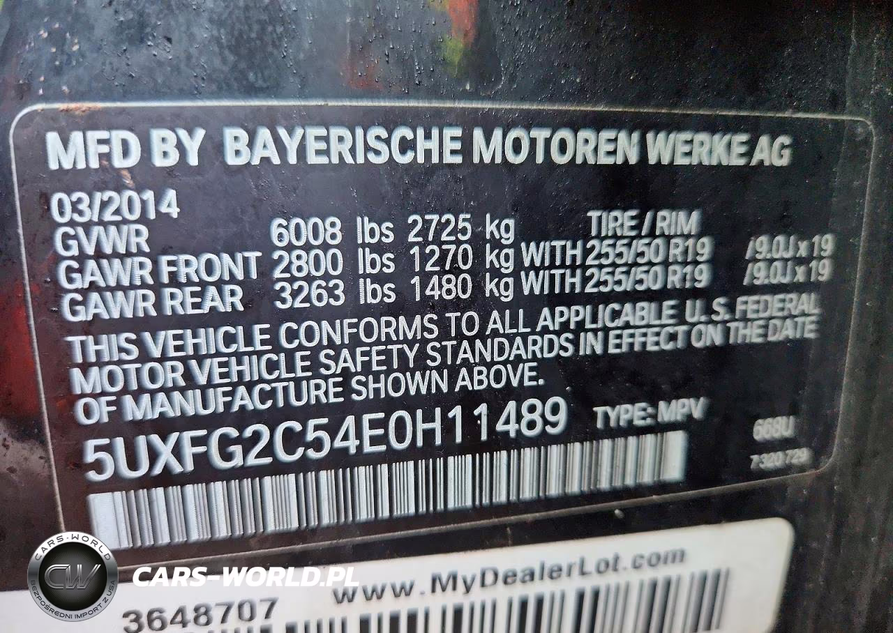 2014 BMW X6 xDrive35I VIN:5UXFG2C54E0H11489 - 14