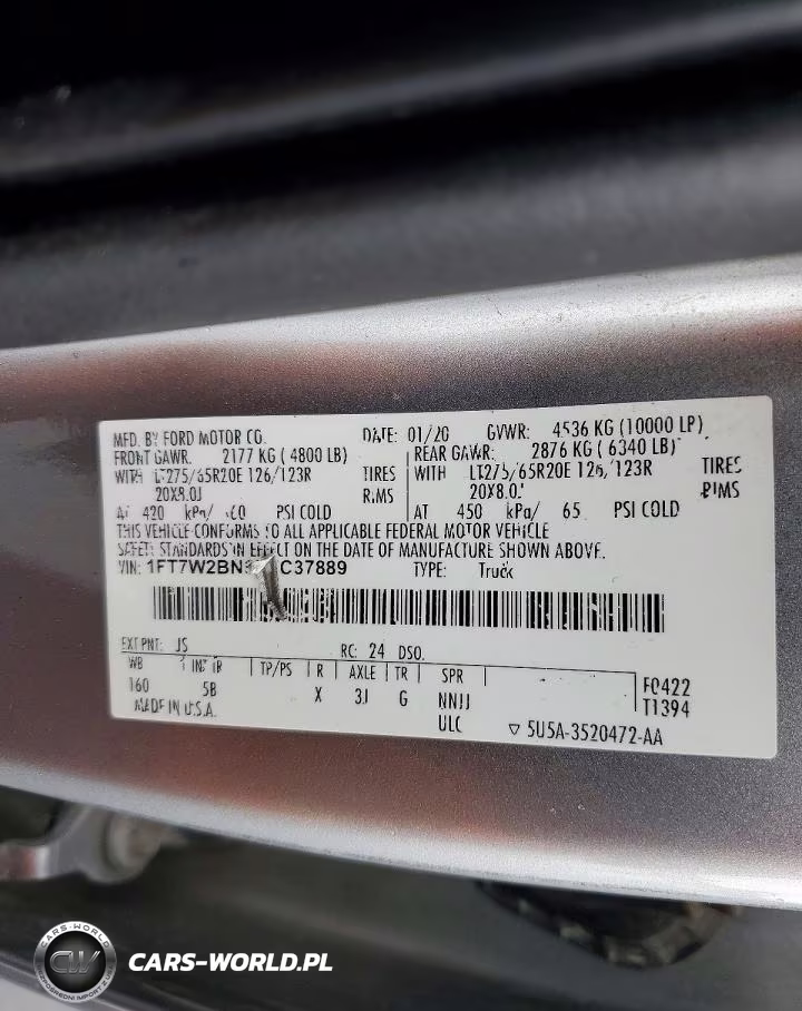 2020 Ford F250 Super Duty VIN:1FT7W2BN6LEC37889 - 13