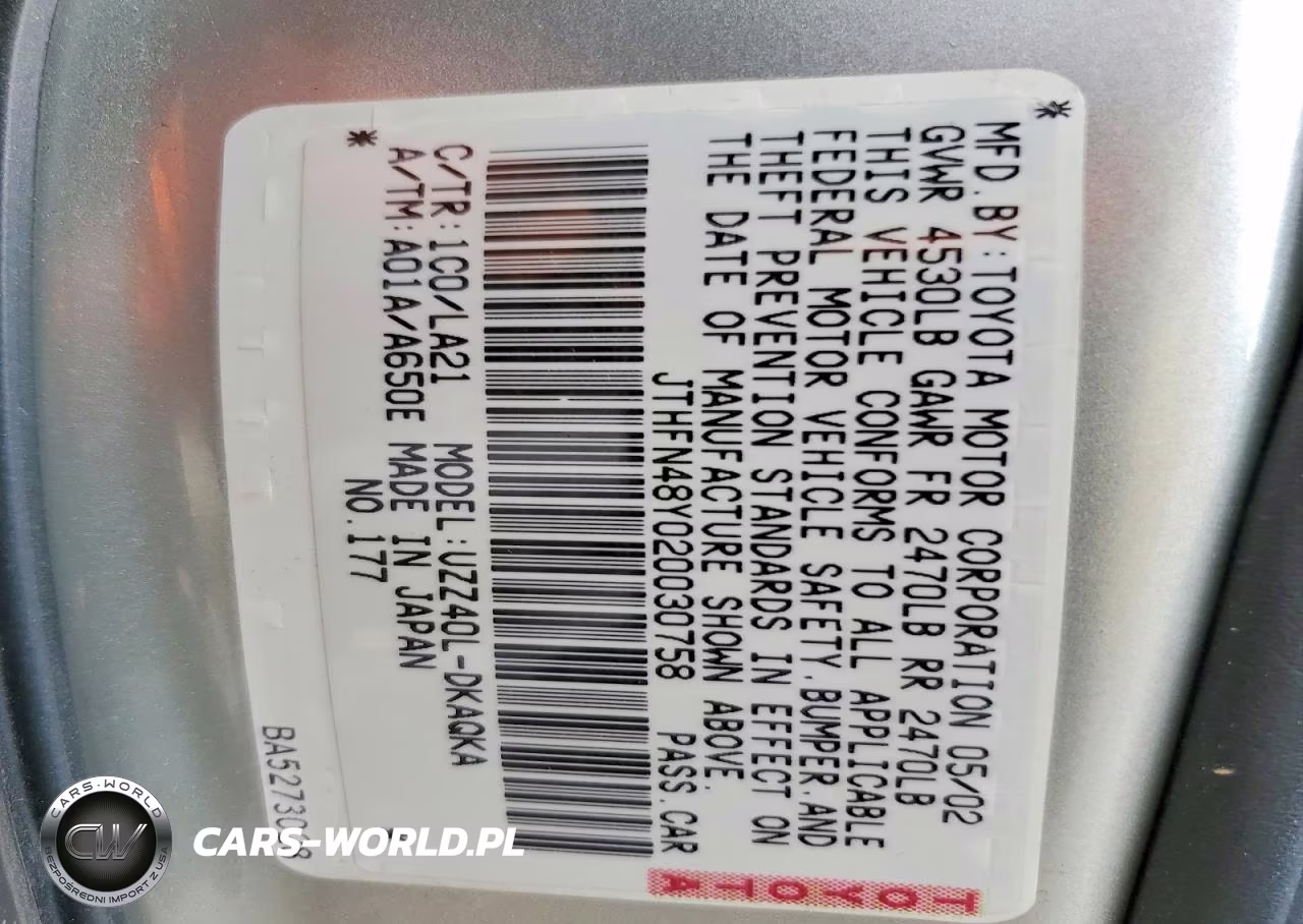 2002 Lexus Sc 430 Base VIN:JTHFN48Y020030758 - 12