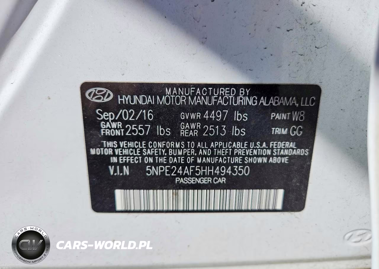 2017 Hyundai Sonata Base VIN:5NPE24AF5HH494350 - 12