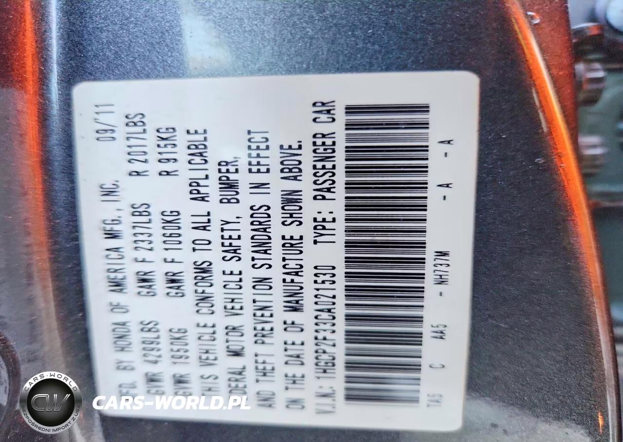 2012 Honda Accord Lx VIN:1HGCP2F33CA021530 - 12