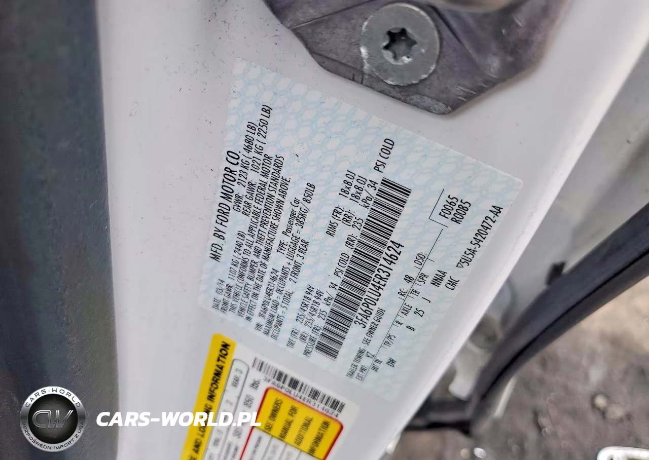 2014 Ford Fusion Se Hybrid VIN:3FA6P0LU4ER314624 - 12