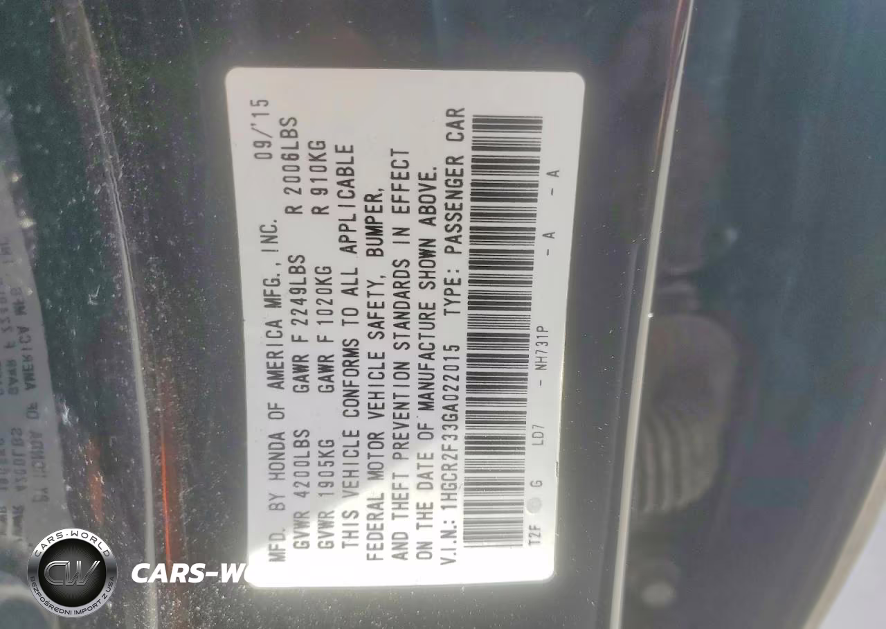 2016 Honda Accord Lx VIN:1HGCR2F33GA022015 - 12